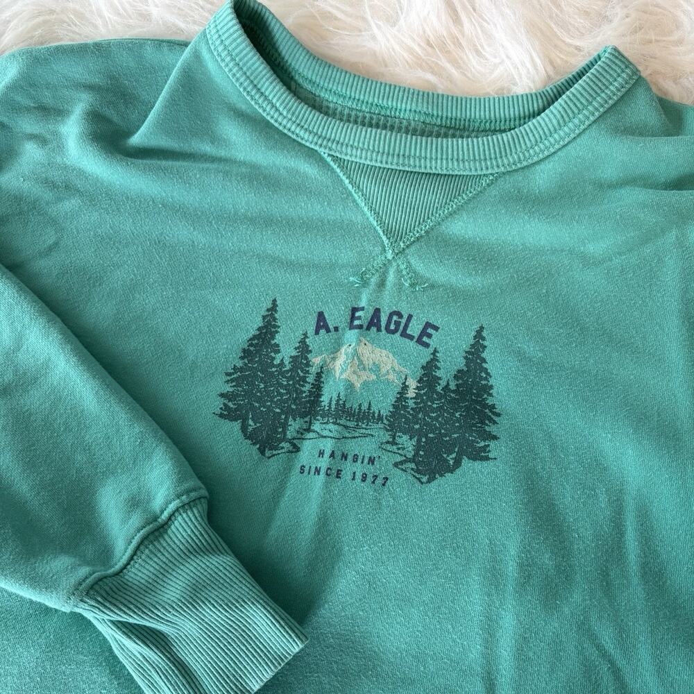 American Eagle AE Women's Oversized XS‎ Fleece Graphic Crew Neck Sweatshirt